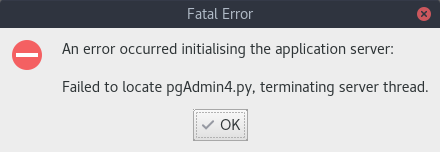 pgAdmin4 Error